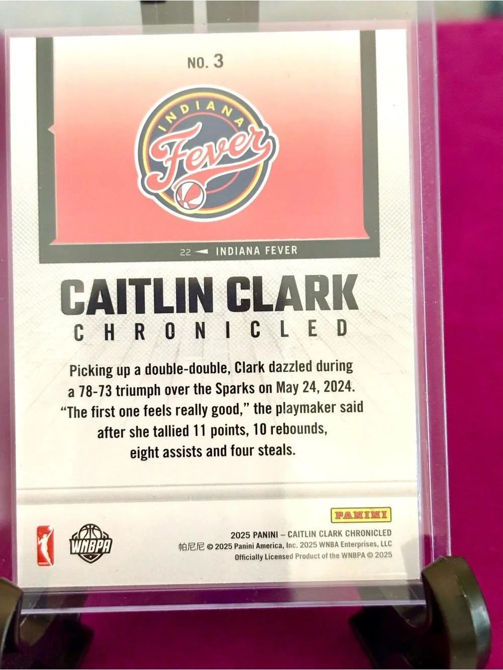 Caitlin Clark Red Holo Chronicled Indiana Fever Basketball Card Two Milestones
